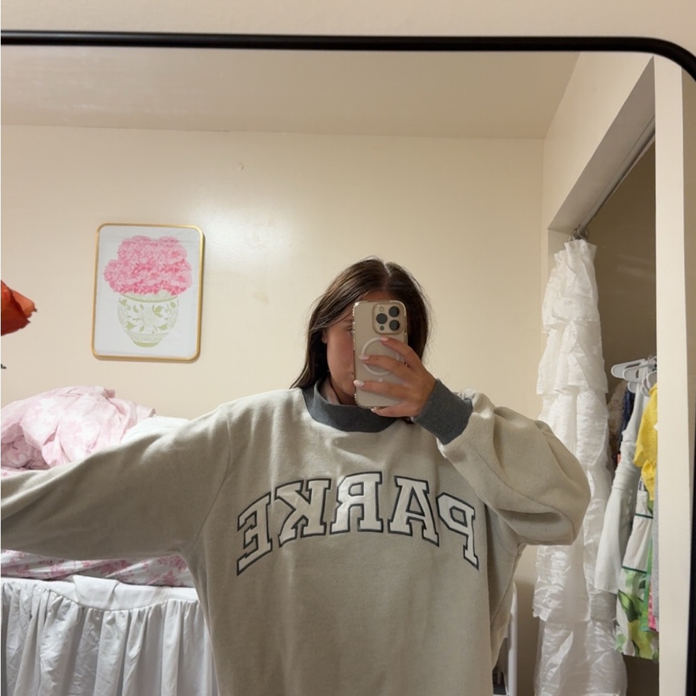 Parke Women's White and Gray Mockneck